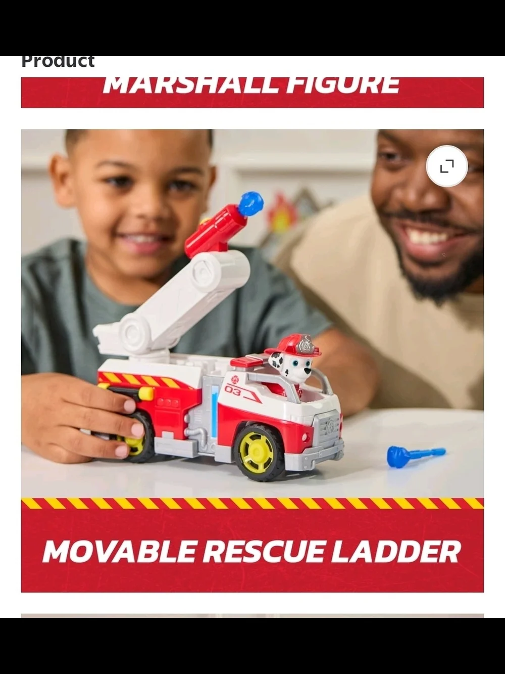 PAW Patrol Fire Rescue: Marshall's Rescue Fire Engine with Figure, Launcher & Ac